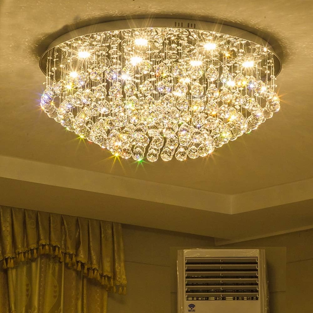 Romantic Crystal Chandelier – Dimmable Modern Pendant Lighting